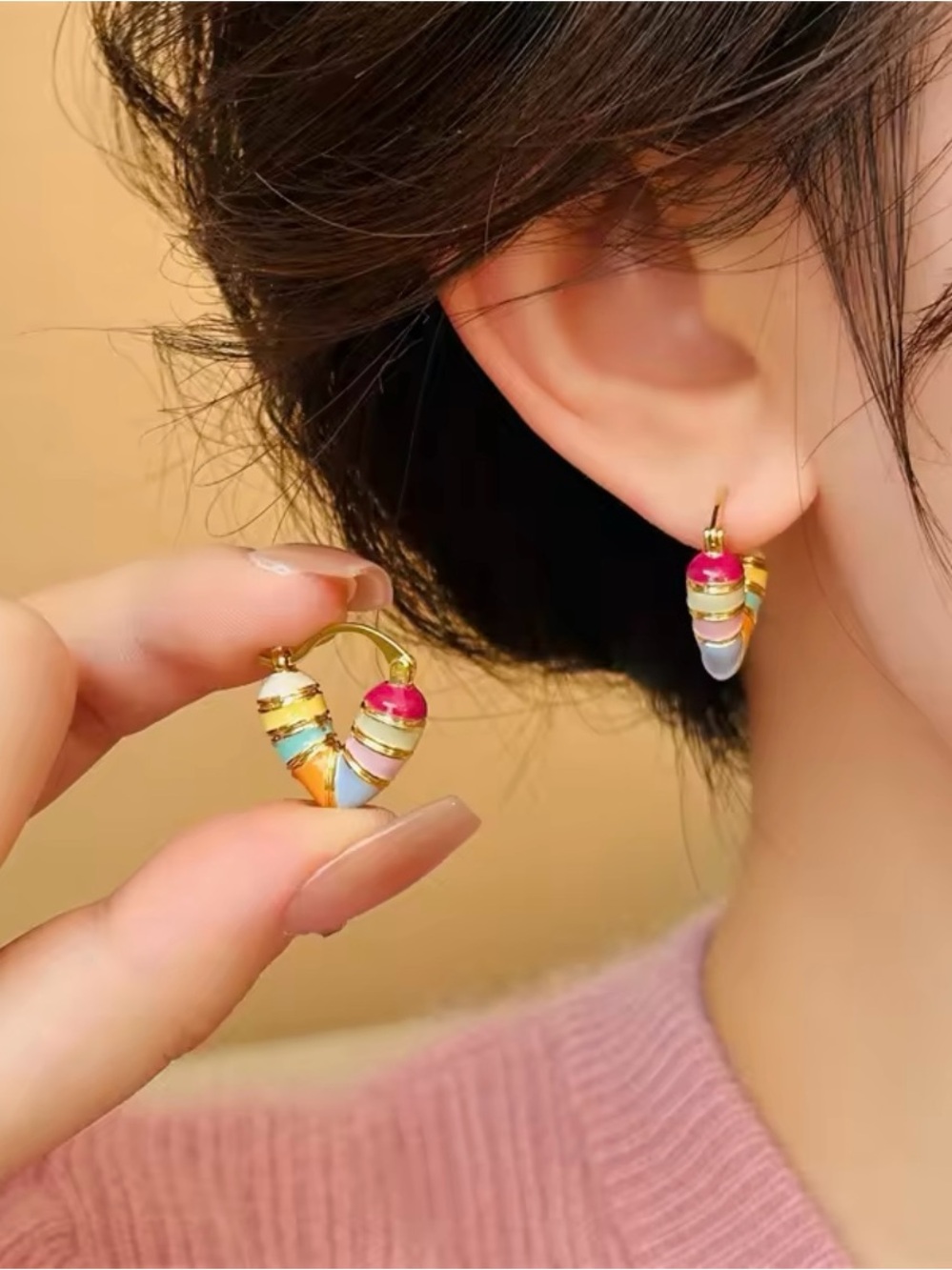 3/$40 NWT Colorful Heart 🌈 Hoop Earrings
